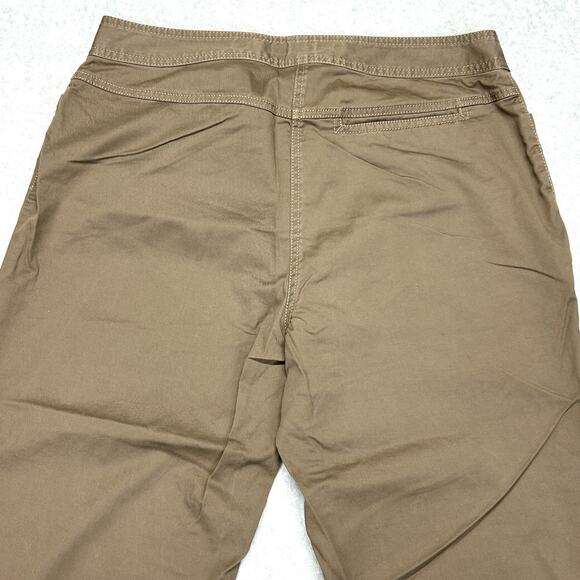 J Jill Capri Pants Womens 10 Brown Cropped Chino Below Waist Stretch Cotton Cuff - Picture 6 of 12